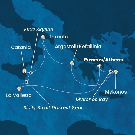 Řecko, Malta, Itálie z Pirea na lodi Costa Fascinosa