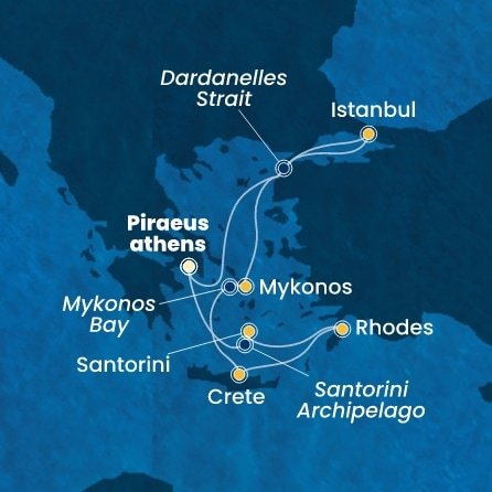 Řecko, Turecko z Pirea na lodi Costa Pacifica