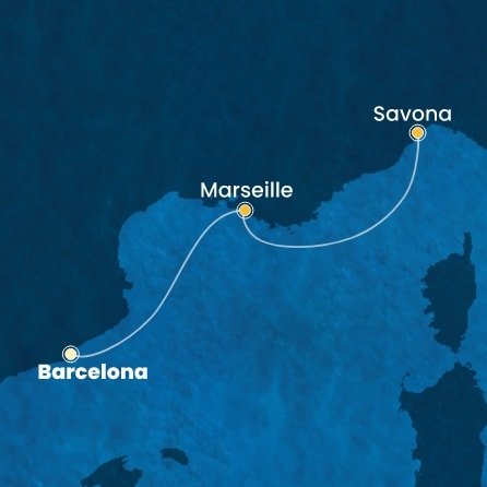 Španělsko, Francie, Itálie z Barcelony na lodi Costa Fascinosa