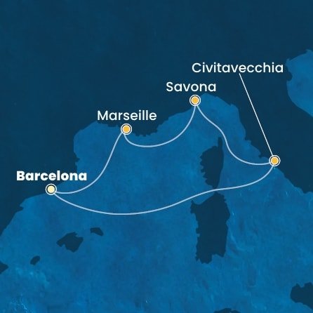 Španělsko, Itálie, Francie z Barcelony na lodi Costa Smeralda Španělsko, Itálie, Francie z Barcelony na lodi Costa Smeralda