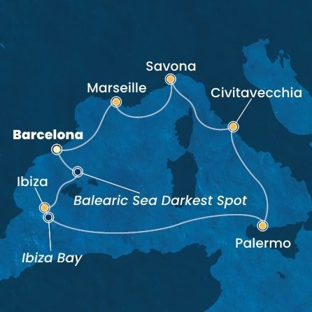 Španělsko, Itálie, Francie z Barcelony na lodi Costa Toscana