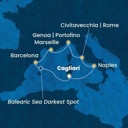 Itálie, Francie, Španělsko z Cagliari na lodi Costa Smeralda