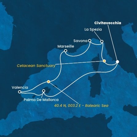 Itálie, Španělsko, Francie z Civitavecchia na lodi Costa Pacifica