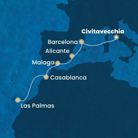 Itálie, Španělsko, Maroko z Civitavecchia na lodi Costa Pacifica