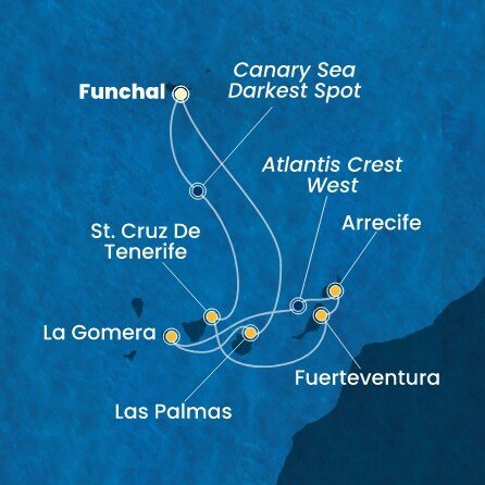 Portugalsko, Španělsko, La Gomera z Funchalu na lodi Costa Pacifica
