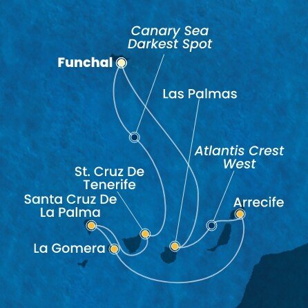 Portugalsko, Španělsko, La Gomera z Funchalu na lodi Costa Fortuna