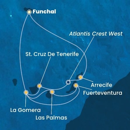 Portugalsko, Španělsko, La Gomera z Funchalu na lodi Costa Pacifica