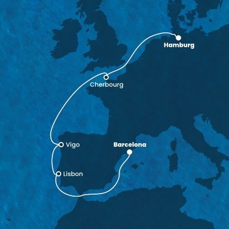 Německo, Francie, Španělsko, Portugalsko z Hamburku na lodi Costa Favolosa