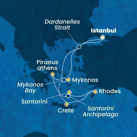 Turecko, Řecko z Istanbulu na lodi Costa Pacifica