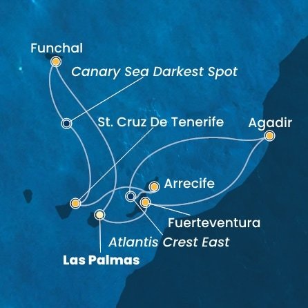 Španělsko, Portugalsko, Maroko z Las Palmas na lodi Costa Fortuna