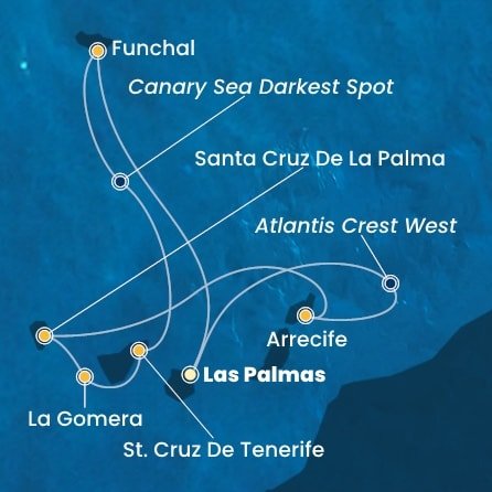 Španělsko, Portugalsko, La Gomera z Las Palmas na lodi Costa Pacifica