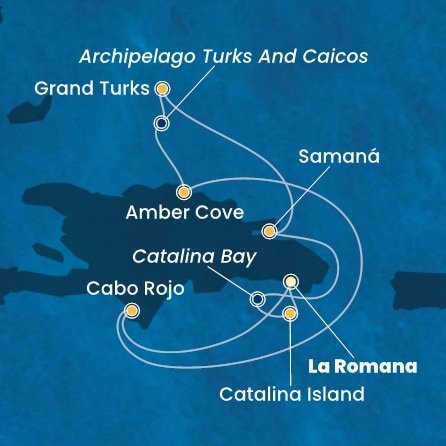 Dominikánská republika, Zámořské území Velké Británie z La Romany na lodi Costa Fascinosa