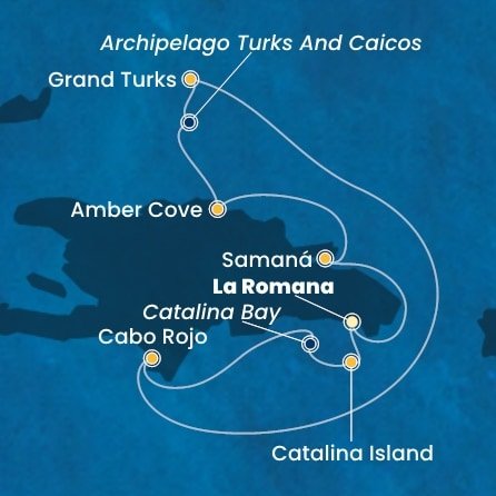 Dominikánská republika, Zámořské území Velké Británie z La Romany na lodi Costa Pacifica