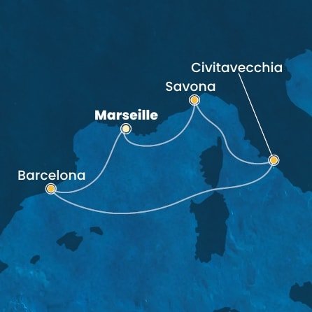 Francie, Španělsko, Itálie z Marseille na lodi Costa Smeralda Francie, Španělsko, Itálie z Marseille na lodi Costa Smeralda