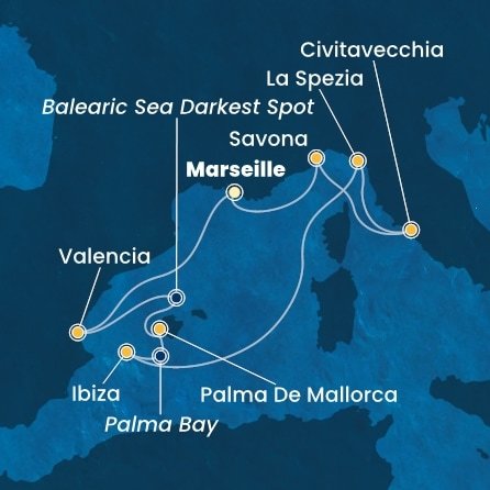 Francie, Španělsko, Itálie z Marseille na lodi Costa Pacifica