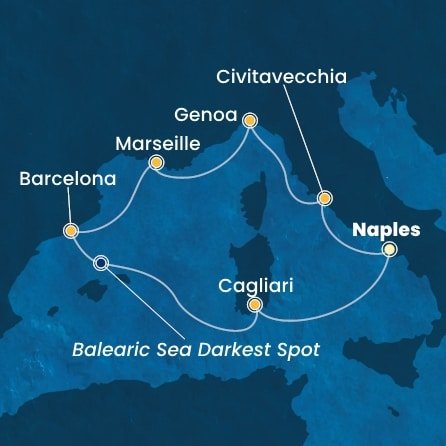 Itálie, Francie, Španělsko z Neapole na lodi Costa Smeralda