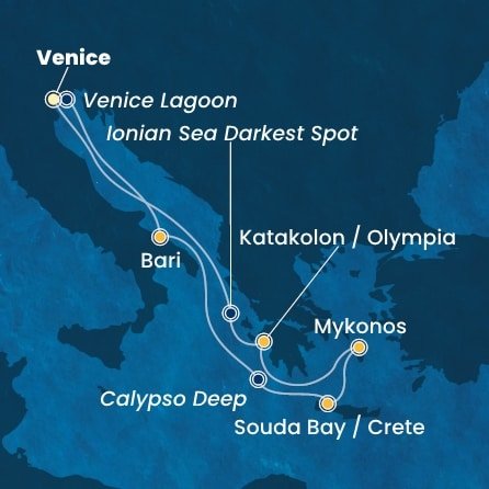 Itálie, Řecko, Kréta z Marghery na lodi Costa Deliziosa