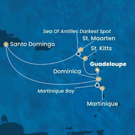 Guadeloupe, Svatý Kryštof a Nevis, Svatý Martin, Dominikánská republika, Dominika, Martinik z Pointe-à-Pitre na lodi Costa Favolosa