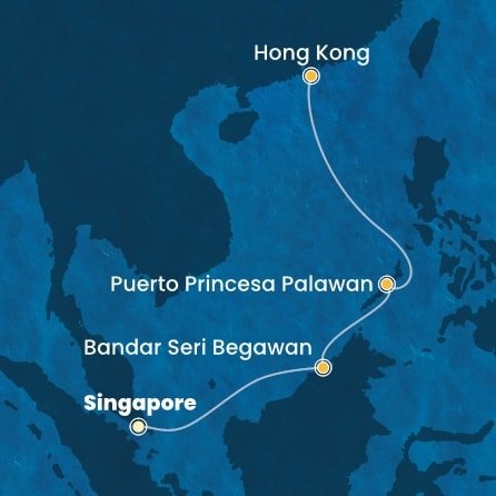 Singapur, Brunej, Filipíny, Čína ze Singapuru na lodi Costa Serena