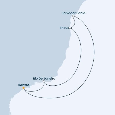 Brazílie ze Santosu na lodi Costa Diadema