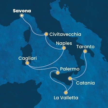 Itálie, Malta ze Savony na lodi Costa Serena
