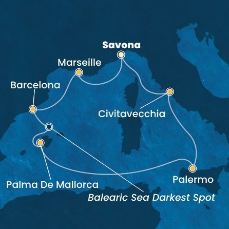 Itálie, Francie, Španělsko ze Savony na lodi Costa Smeralda