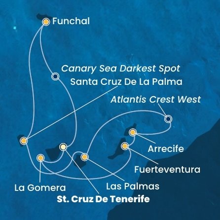 Španělsko, La Gomera, Portugalsko z Tenerife na lodi Costa Fortuna