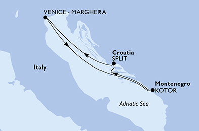 Itálie, Černá Hora, Chorvatsko na lodi MSC Armonia