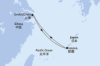 Čína, Japonsko ze Šanghaje na lodi MSC Bellissima