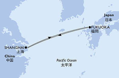 Čína, Japonsko ze Šanghaje na lodi MSC Bellissima