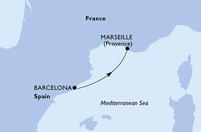 Španělsko, Francie z Barcelony na lodi MSC World Europa