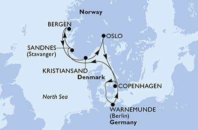 Německo, Norsko, Dánsko z Warnemünde na lodi MSC Magnifica