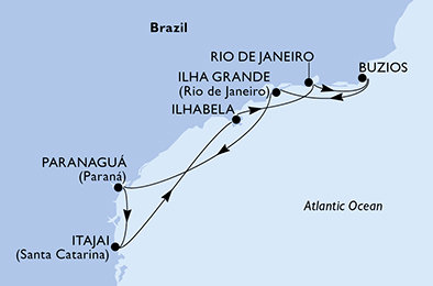 Brazílie na lodi MSC Lirica Brazílie na lodi MSC Lirica