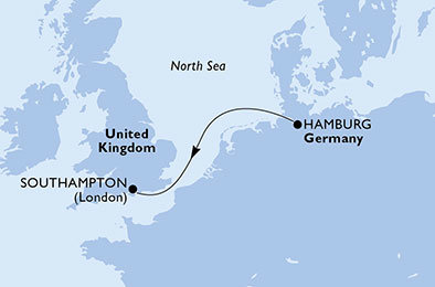 Německo, Velká Británie z Hamburku na lodi MSC Preziosa