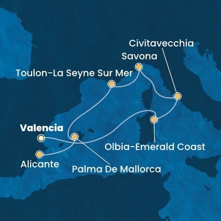 Španělsko, Itálie, Francie z Valencie na lodi Costa Pacifica