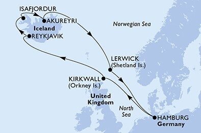 Z Hamburku za krásami Islandu na lodi MSC Preziosa