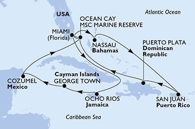Křížem krážem Karibikem na lodi MSC Seascape