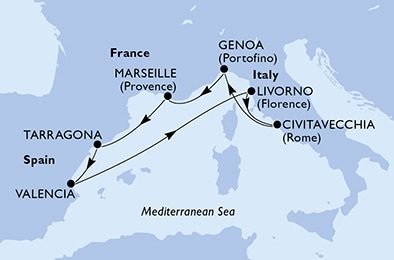 Itálie, Řecko, Izrael z Janova na lodi MSC Magnifica