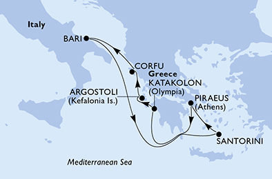 Itálie, Řecko, Izrael z Janova na lodi MSC Magnifica