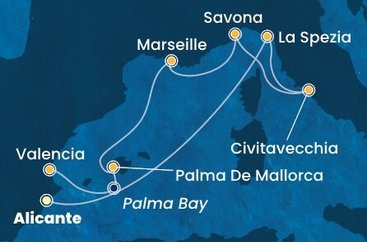 Španělsko, Itálie, Francie z Alicante na lodi Costa Pacifica Španělsko, Itálie, Francie z Alicante na lodi Costa Pacifica