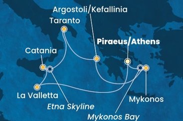 Řecko, Malta, Itálie z Pirea na lodi Costa Fascinosa