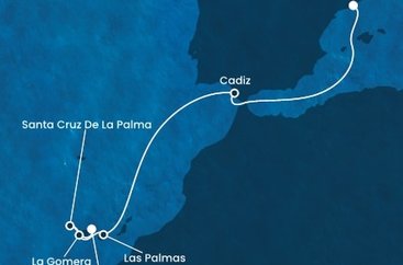 Španělsko, La Gomera (Kanárské ostrovy) z Barcelony na lodi Costa Fortuna