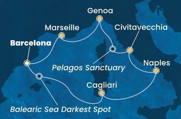 Španělsko, Itálie, Francie z Barcelony na lodi Costa Smeralda Španělsko, Itálie, Francie z Barcelony na lodi Costa Smeralda