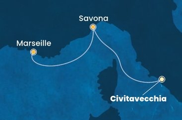 Itálie, Francie z Civitavecchia na lodi Costa Toscana