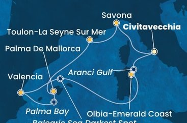 Itálie, Francie, Španělsko z Civitavecchia na lodi Costa Pacifica