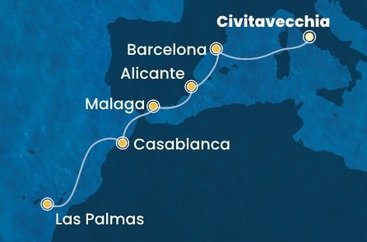 Itálie, Španělsko, Maroko z Civitavecchia na lodi Costa Pacifica