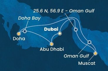 Spojené arabské emiráty, Omán, , Katar z Dubaje na lodi Costa Toscana