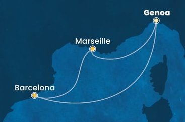 Itálie, Francie, Španělsko z Janova na lodi Costa Smeralda