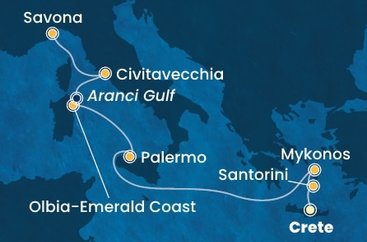 Kréta, Řecko, Itálie z Heraklionu na lodi Costa Pacifica