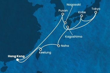 Čína, Tchaj-wan, Japonsko, Jižní Korea z Hong Kongu na lodi Costa Serena